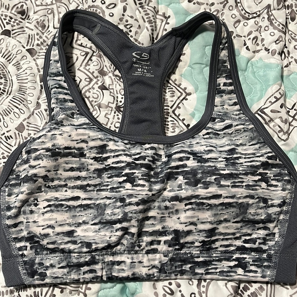 Medium sports bra, gray, champion brand
